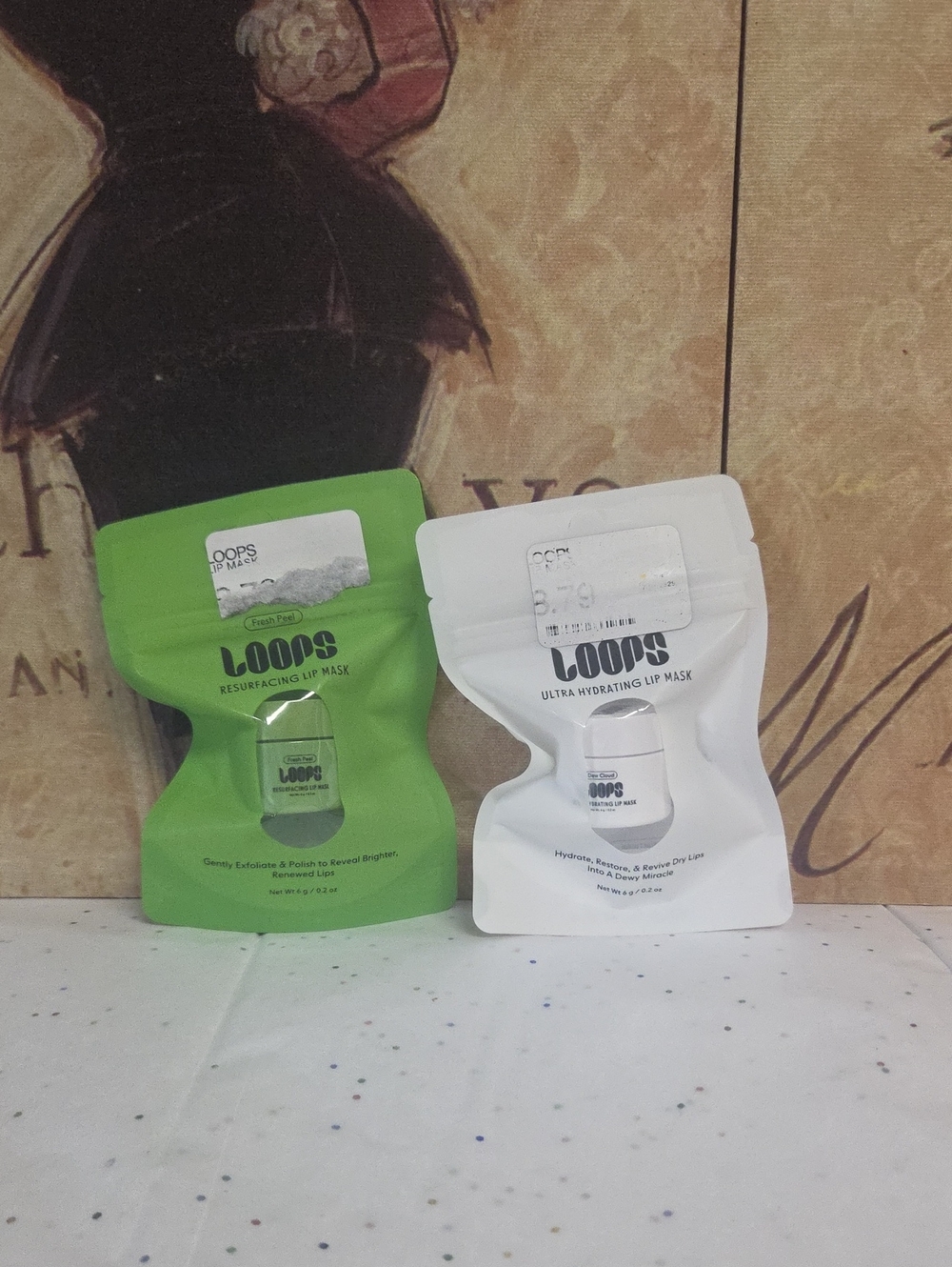 LOOPS Exfoliatijg And  Ultra Hydrating Lip Mask Duo - Green & White